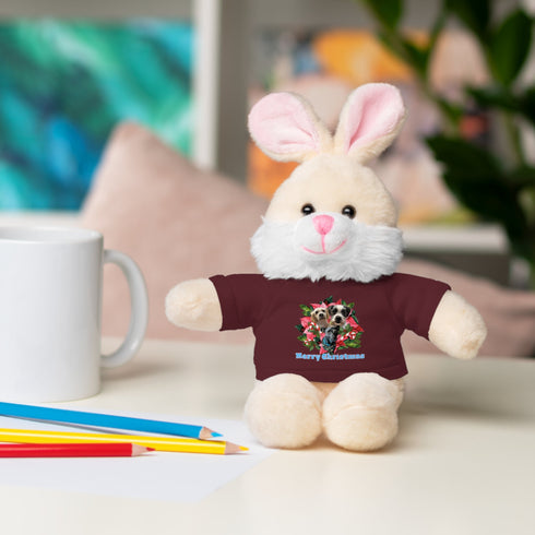 Custom Photo Festive Poinsettia Stuffed Animals with Tee